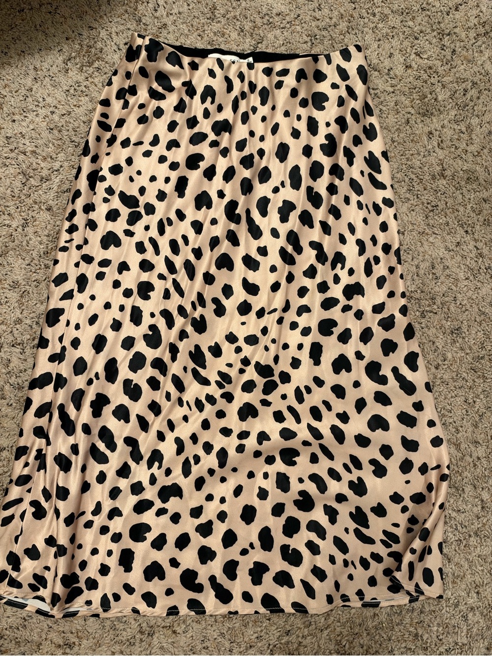 Leopard Print Slip Skirt in Gold and Black